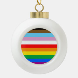 LGBTQ+ 包括的プライドフラグ セラミックボールオーナメント