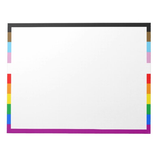 LGBTQ+ 包括的プライドフラグ ノートパッド (正面)