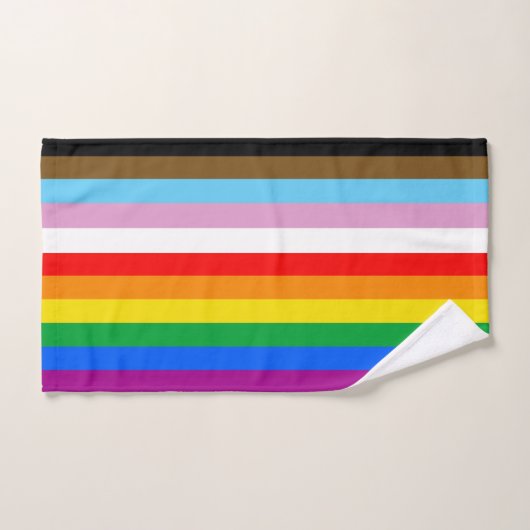 LGBTQ+ 包括的プライドフラグ ハンドタオル (ハンドタオル)