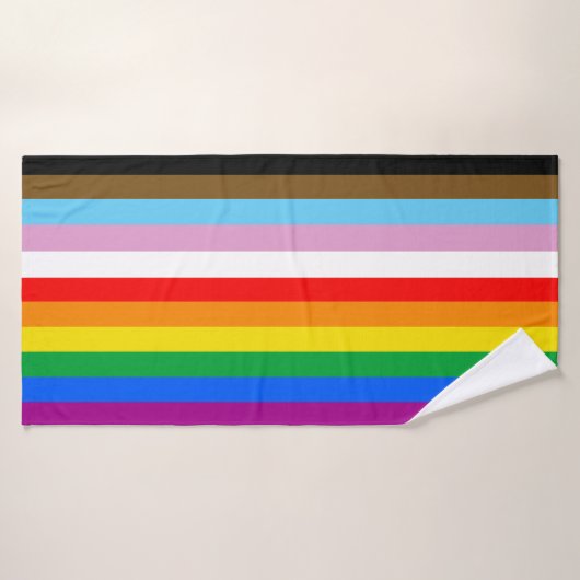 LGBTQ+ 包括的プライドフラグ バスタオル (バスタオル)