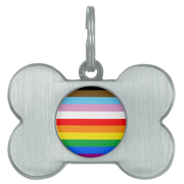 LGBTQ+ 包括的プライドフラグ ペットネームタグ (正面)