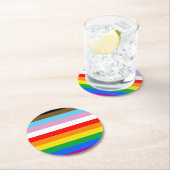 LGBTQ+ 包括的プライドフラグ ラウンドペーパーコースター (インサイチュ)