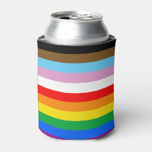 LGBTQ+ 包括的プライドフラグ 缶クーラー (缶正面)