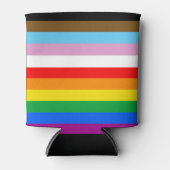 LGBTQ+ 包括的プライドフラグ 缶クーラー (正面)