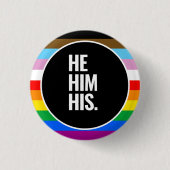 LGBTQ+ 包括的プライドフラグ 缶バッジ (正面)