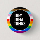 LGBTQ+ 包括的プライドフラグ 缶バッジ (正面)