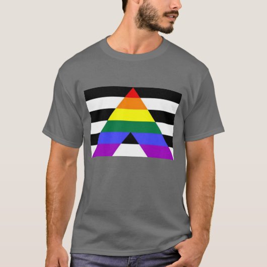 LGBTQ+同盟国フラグ Tシャツ (正面)