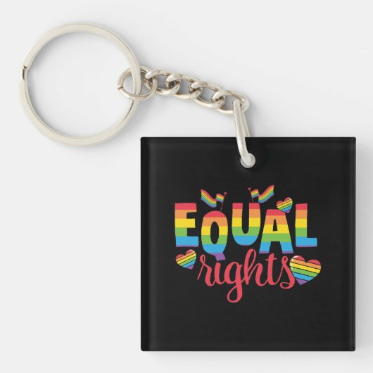 LGBTQ – 同等の権利 – レインボーカラー キーホルダー (正面)