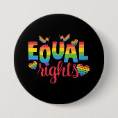 LGBTQ – 同等の権利 – レインボーカラー 缶バッジ (正面)