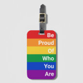 LGBTQ+国旗誇りを持った、自分が何者か ラゲッジタグ (正面縦)