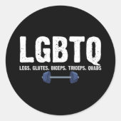 LGBTQ 太もも お尻 上腕二頭筋 上腕三頭筋 大腿四頭筋 ジム好き ラウンドシール (正面)