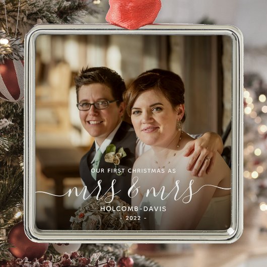 LGBTQ+ 夫婦 初めてのクリスマス オーナメント 白文字