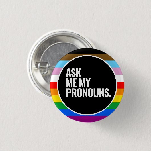 LGBTQ+ 対応プライドフラグ 缶バッジ (正面&裏面)