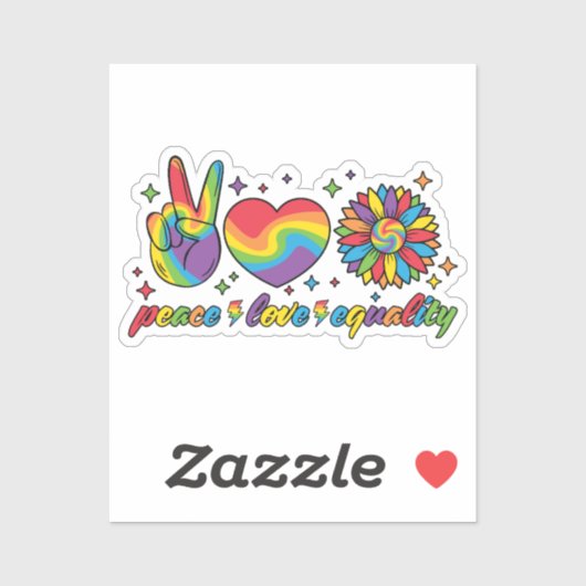 LGBTQ – 平和、愛、平等 シール (シート)