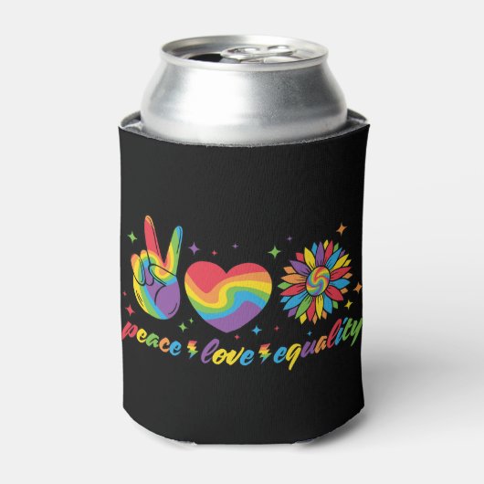 LGBTQ – 平和、愛、平等 缶クーラー (缶正面)