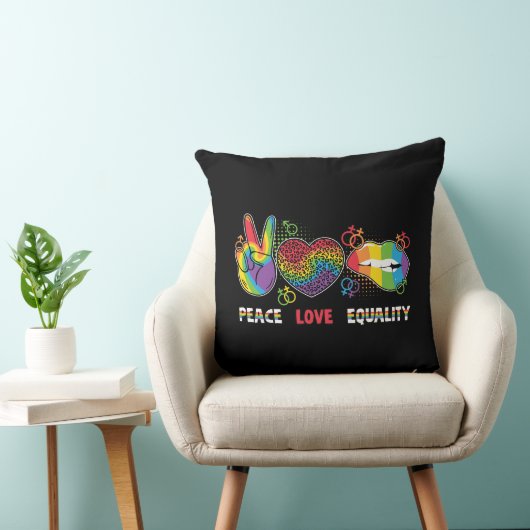 LGBTQ – 平和、愛、平等 – 虹の色 クッション (椅子)