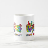 LGBTQ – 平和、愛、平等 – 虹の色 コーヒーマグカップ (中央)