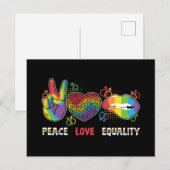 LGBTQ – 平和、愛、平等 – 虹の色 ポストカード (正面/裏面)