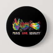 LGBTQ – 平和、愛、平等 – 虹の色 缶バッジ (正面)