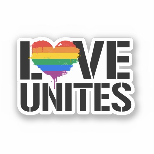LGBTQ 愛はひとつ シール (正面)