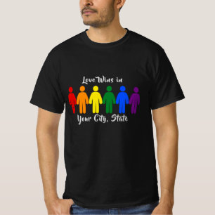 LGBTQ+ 愛は勝つ プライドフラグ 人々 Tシャツ