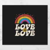 LGBTQ 愛は愛 ゲイプライド LGBT アライ レインボーフラ スパークリングワインラベル (シングルラベル)