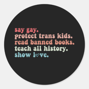 LGBTQ 検閲反対 トランスジェンダーの子供たちを守ろう 禁書を読もう ラウンドシール