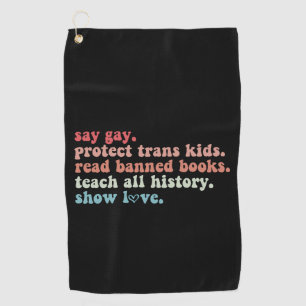 LGBTQ 禁書を読もう トランスジェンダーの子供たちを守ろう ゴルフタオル