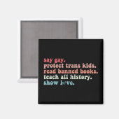 LGBTQ 禁書を読もう トランスジェンダーの子供たちを守ろう マグネット (正面/裏面)