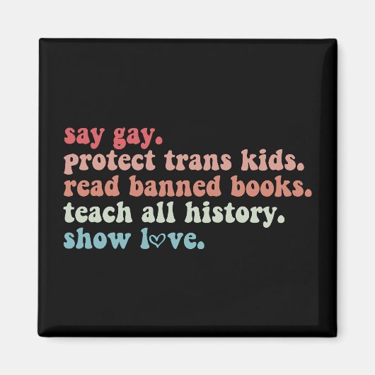 LGBTQ 禁書を読もう トランスジェンダーの子供たちを守ろう マグネット (正面)
