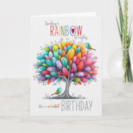 LGBTQ 誕生日 ゲイ レインボーフラッグ カラフルな木 カード