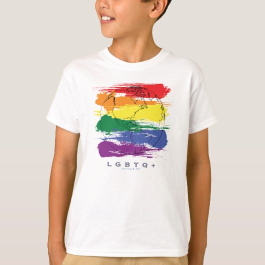 LGBTQ+ AFグローバ誇りを持ったル Tシャツ (正面)