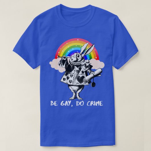 LGBTQ Alice-In-Wonderland White Rabbit - Be Gay Do Tシャツ (デザイン正面)