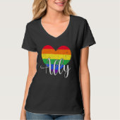 LGBTQ Ally for Gay Pride Support Tシャツ (正面)