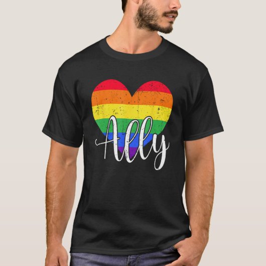 LGBTQ Ally for Gay Pride Support Tシャツ (正面)