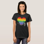 LGBTQ Ally for Gay Pride Support Tシャツ (正面フル)