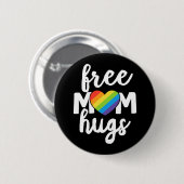 LGBTQ Ally Free Mom Hugsプライド月 缶バッジ (正面&裏面)