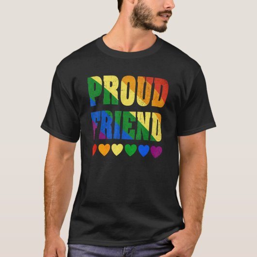 Lgbtq Ally Friend 誇りを持った Family Support Lgbt Tシャツ (正面)