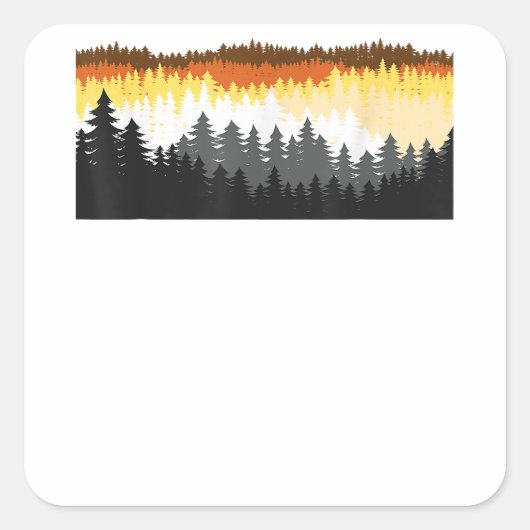 LGBTQ Bear For ゲイプライドヶ月 – フォレストツリーゲイB スクエアシール (正面)