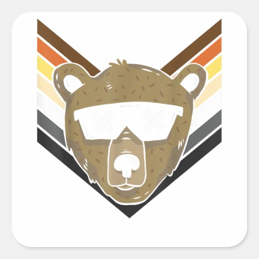 LGBTQ Bear For ゲイプライドMonth - クール Sunglasses G スクエアシール (正面)
