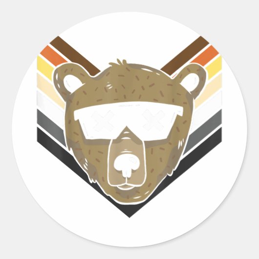 LGBTQ Bear For ゲイプライドMonth - クール Sunglasses G ラウンドシール (正面)
