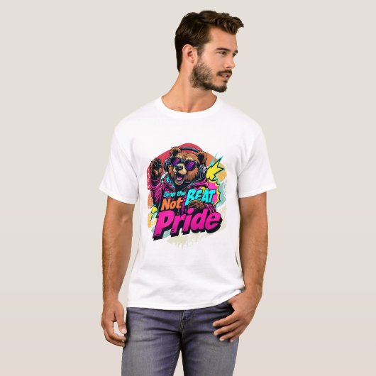 LGBTQ BearDJ VintageVibes Tシャツ (正面フル)