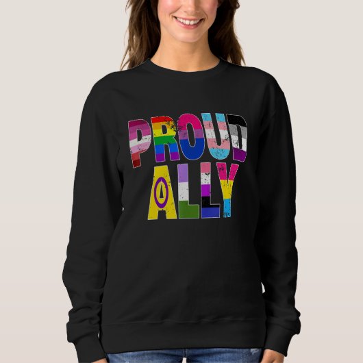 LGBTQ Black Pride Proud Ally Lesbian Gay Bi Trans  スウェットシャツ (正面)