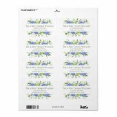 LGBTQ Blue Hydrangeasフローラ結婚の住所 ラベル (フルシート)