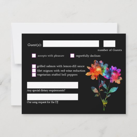 🌈 LGBTQ Budget with menu  Petals & Pride  出欠カード (裏面)