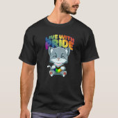 LGBTQ Cat Progressiv Pride Transgender Genderqueer Tシャツ (正面)
