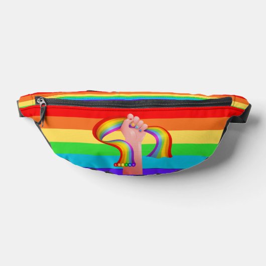 LGBTQ+ Colorful Rainbow Pride ファニーパック (レイダウン)
