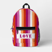 LGBTQ+ custom Lesbian Flag Stripes Pride - プリントバックパック (正面)