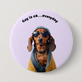 LGBTQ DACHSHUND 缶バッジ (正面)