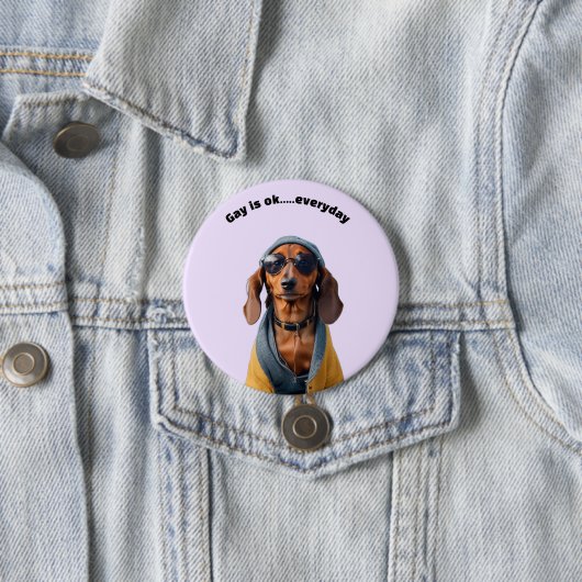 LGBTQ DACHSHUND 缶バッジ (インサイチュ)